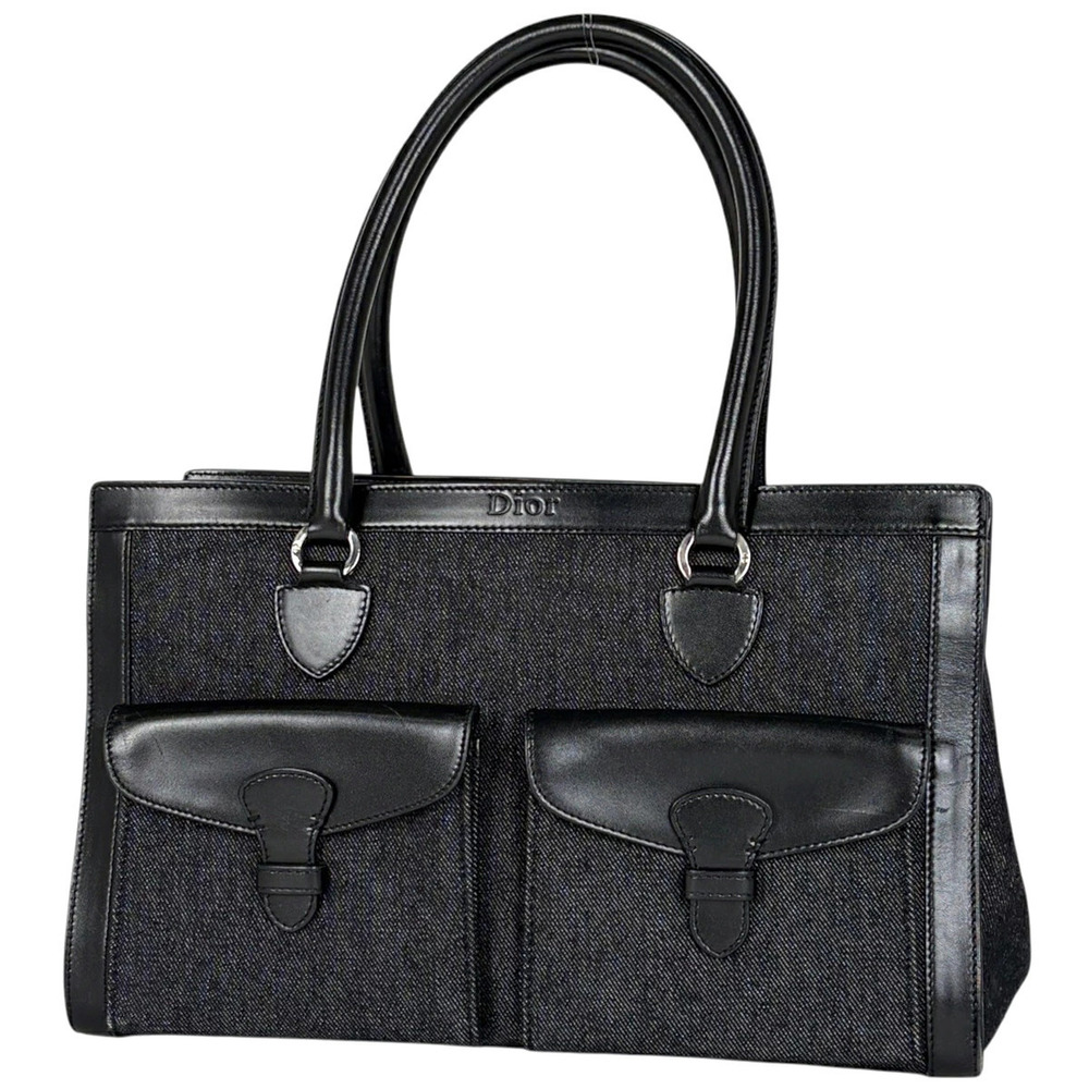 Christian Dior tote bag handbag denim black